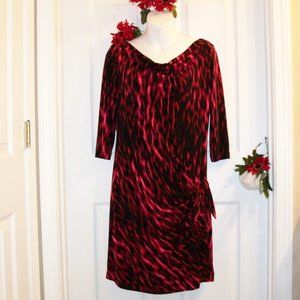 LONDON TIMES Sz 8 Wrap Look Stretch Dress
